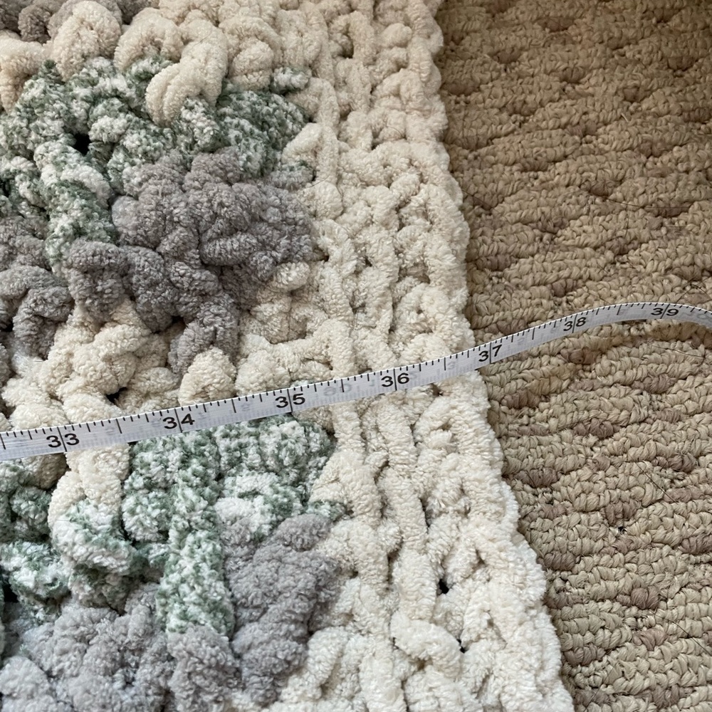 Handmade Jump Stripe Soft Squishy Multicolored Crochet Nursery Baby Blanket - Picture 5 of 7